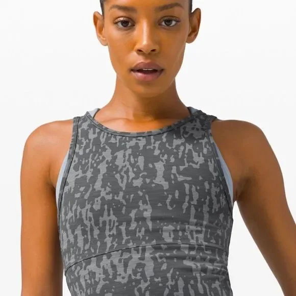 Lululemon Power Pivot Gray Camo Tank Top - Picture 2 of 10